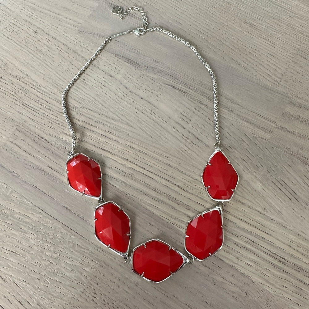 Kendra Scott Five Red Pendant Necklace